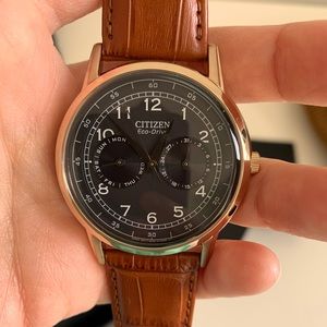 Citizen Watch: Eco-Drive Men's Corso Brown Leather Strap Watch 42mm